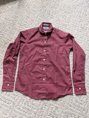 Vintage 80s/90s L.L. Bean Women's Preppy Single Needle Micro Paisley Button Up